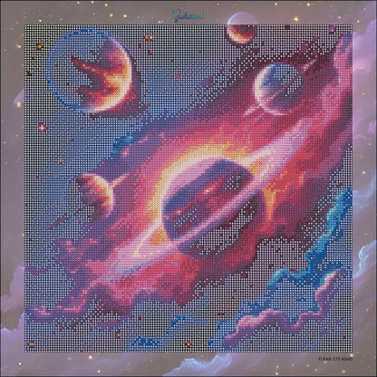 🪐Planètes Arc-en-Ciel – Harmonie Galactique  | Diamond Painting Premium Galaxiart - Collection Signature