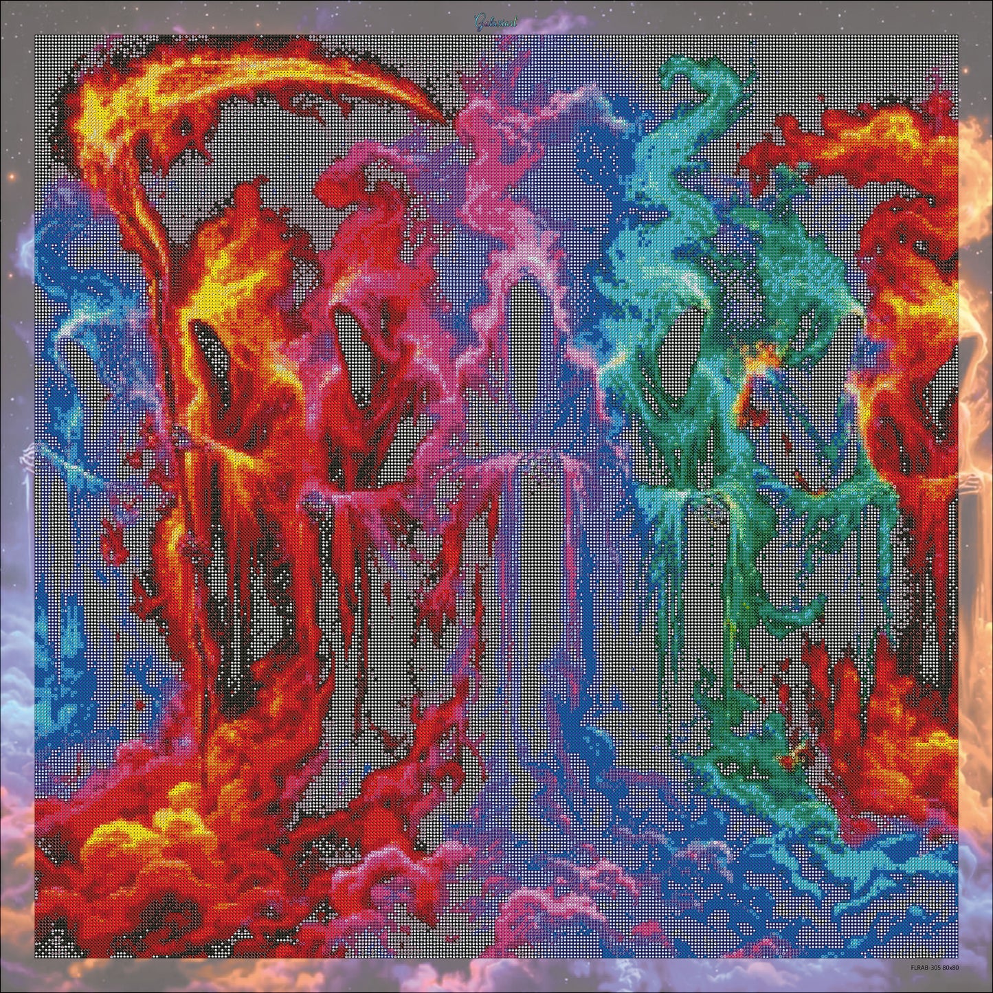 🪐 Faucheuse Chromatique – L’Énergie de la Mort Diamond Painting Premium Galaxiart – Collection Signature