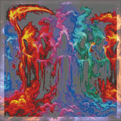 🪐 Faucheuse Chromatique – L’Énergie de la Mort Diamond Painting Premium Galaxiart – Collection Signature
