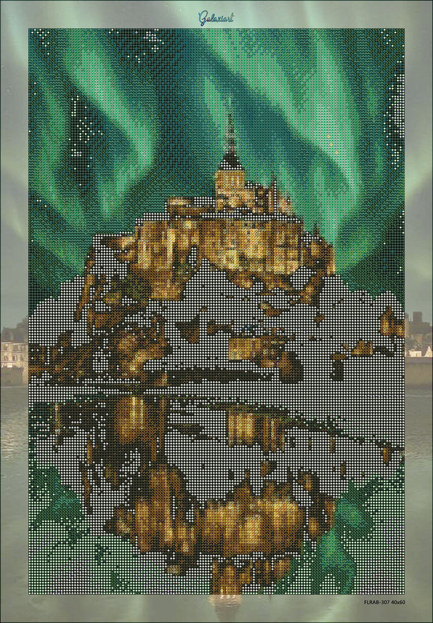 🪐Mont Saint Michel sous les Aurores Boréales – Diamond Painting Premium | Galaxiart