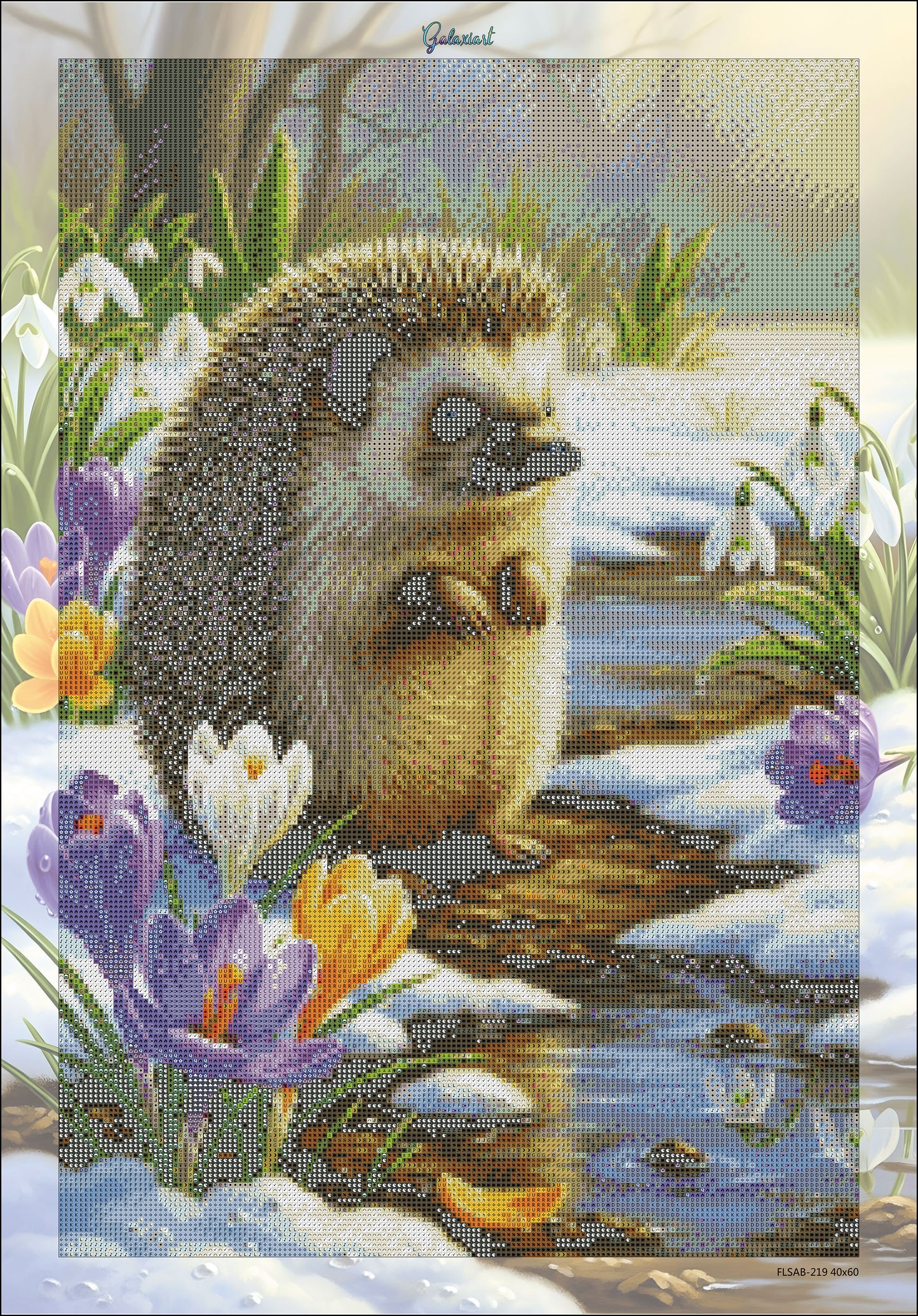 🪐Hérisson Douce Rencontre au Bord de l’Eau | Diamond Painting Premium Galaxiart  - Collection Signature