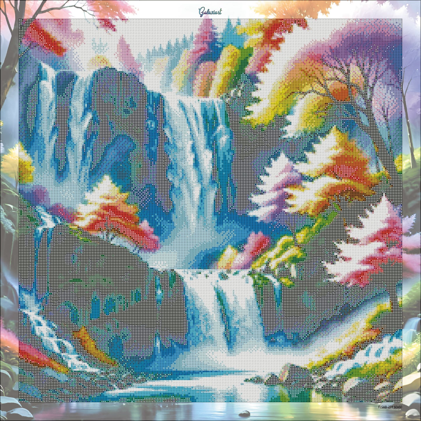 🪐Cascade Arc-en-Ciel Enchantée | Diamond Painting Premium Galaxiart - Collection Signature