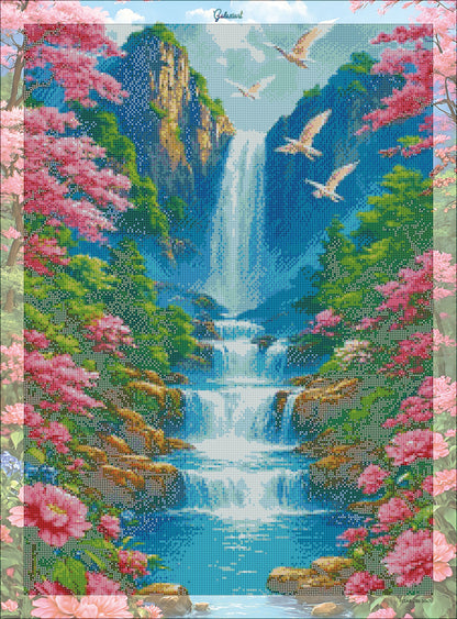 🪐Cascade de Lumière – Portail de Guérison | Diamond Painting Premium Galaxiart