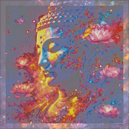 🪐Bouddha Éveil Cosmique – L’Âme en Couleurs| Diamond Painting Premium Galaxiart