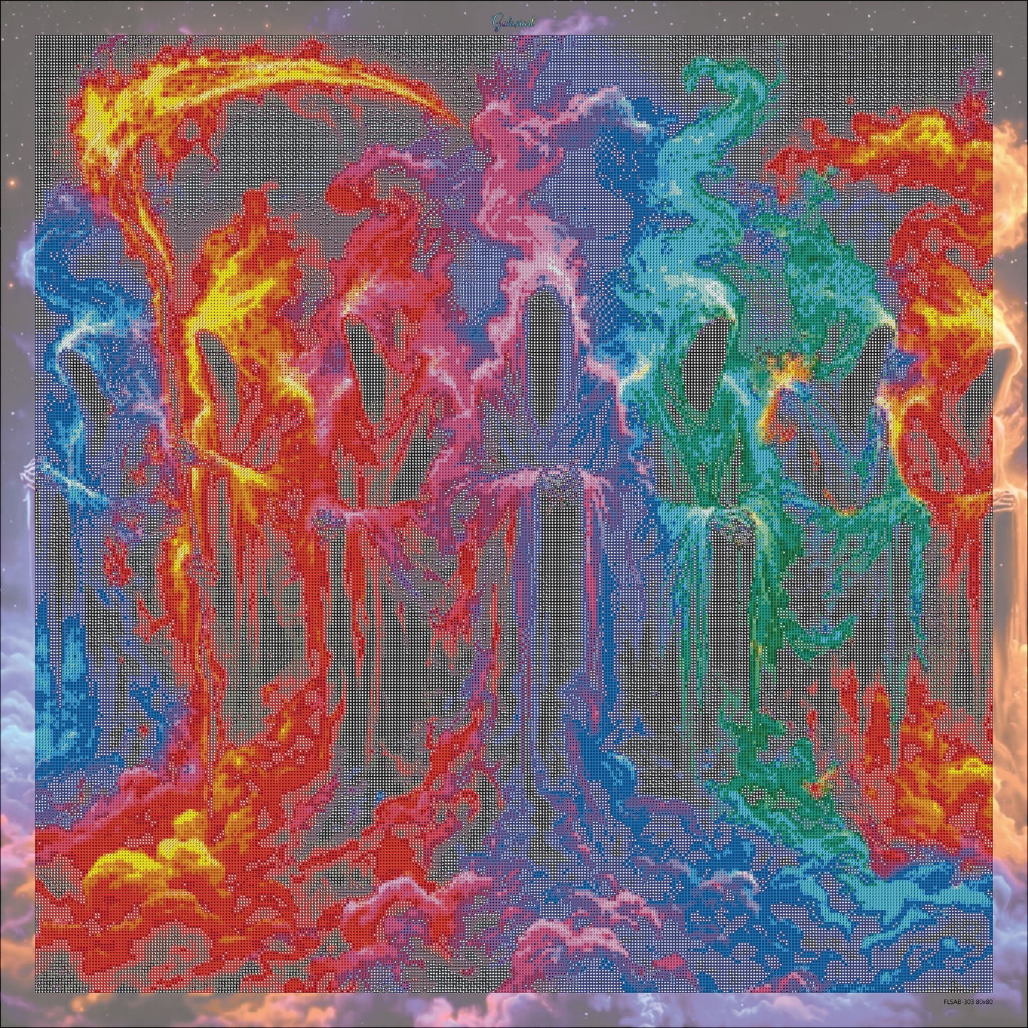 🪐 Faucheuse Chromatique – L’Énergie de la Mort Diamond Painting Premium Galaxiart – Collection Signature