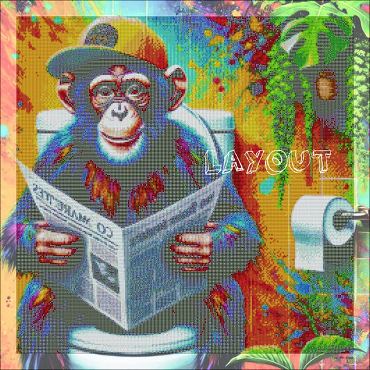 Singe Pause Jungle Urbaine – Diamond Painting Pop Art & Fun | Galaxiart
