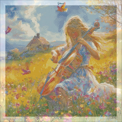 🪐Violoniste des champs  | Diamond Painting Premium Galaxiart - Collection Signature