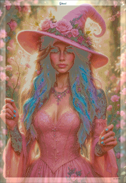 🪐 La Magicienne Rose du Printemps | Diamond Painting Premium Galaxiart - Collection Signature