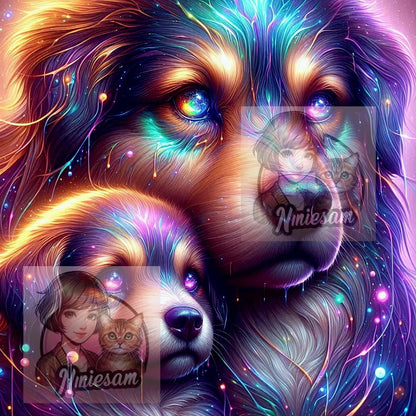 Collection Éclats d’Amour Animal – Lien & Lumière | Diamond Painting Premium Galaxiart - Collection Signature