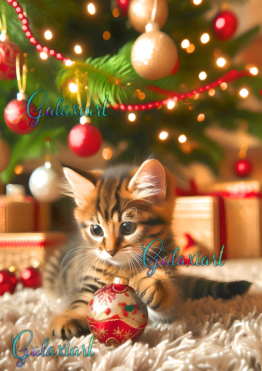 Chaton boule de noël