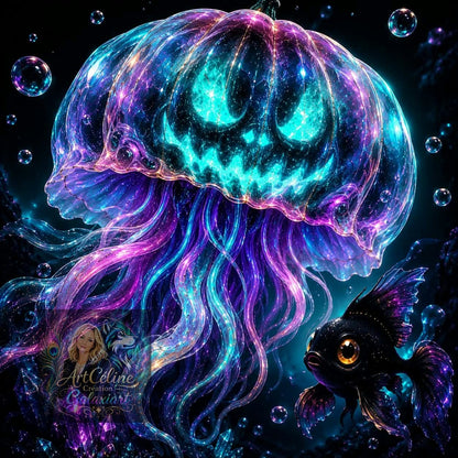 La Méduse des Abysses Galactiques – Diamond Painting Galaxiart Halloween 🖤