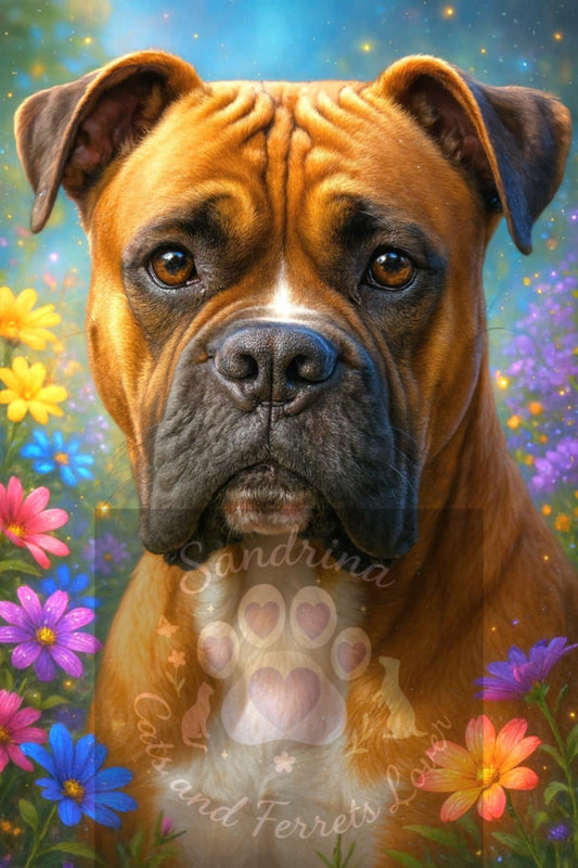 Regard Fidèle – Le Boxeur du Jardin Enchanté | Diamond Painting Premium Galaxiart