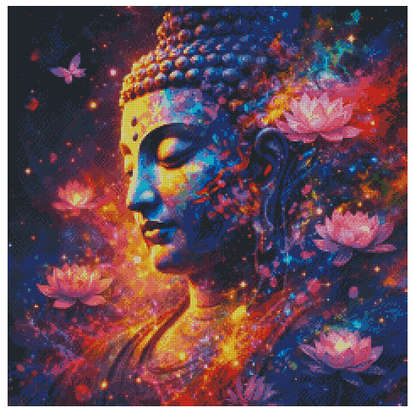 🪐Bouddha Éveil Cosmique – L’Âme en Couleurs| Diamond Painting Premium Galaxiart