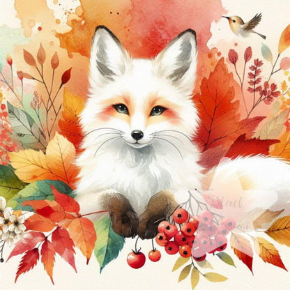 1218 Le Renard des Feuilles d’Automne | Diamond Painting Premium Galaxiart