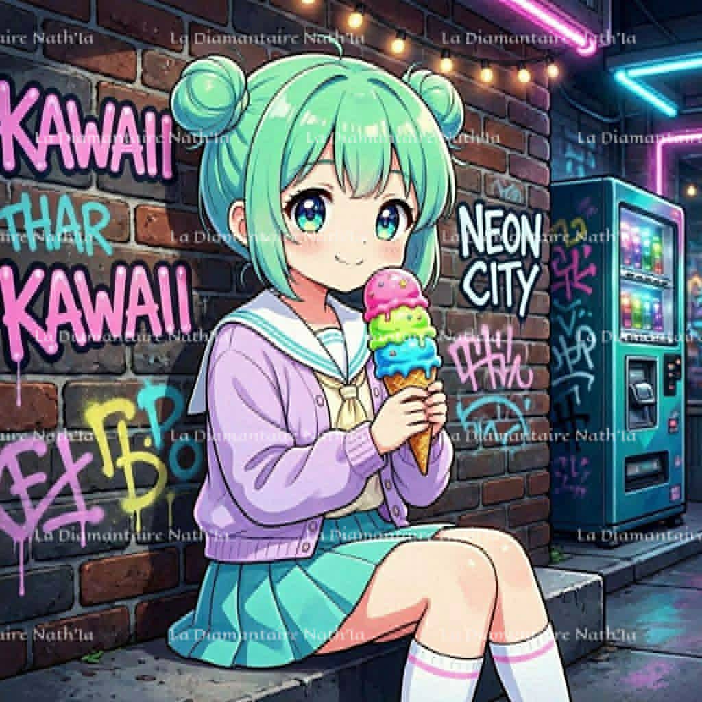Collection Kawaii Ice Cream Street | Diamond Painting Premium Galaxiart - Collection Signature