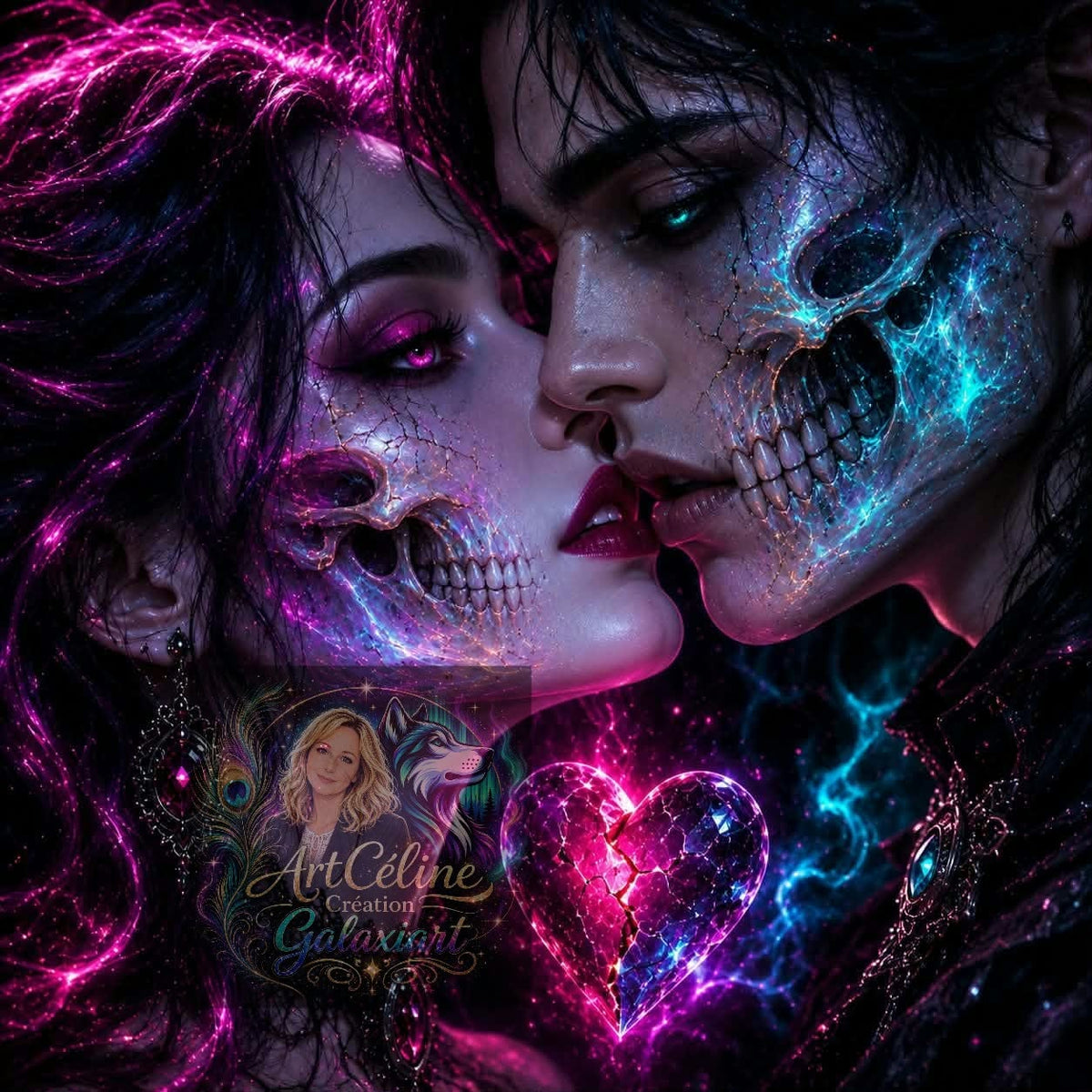 Les Amants de l'Éternité Brisée – Diamond Painting Galaxiart Halloween 🖤