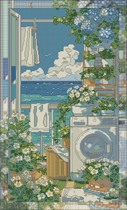 Douceur de Lessive – Jardin de Coton – Diamond Painting Galaxiart