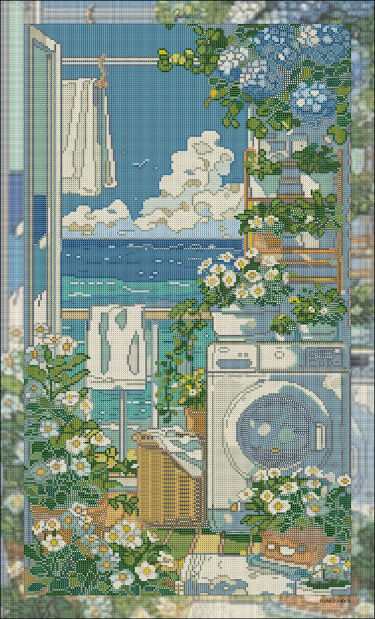 Douceur de Lessive – Jardin de Coton – Diamond Painting Galaxiart