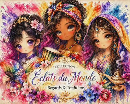 Eclats du monde - Regards & Traditions | Diamond Painting Premium Galaxiart