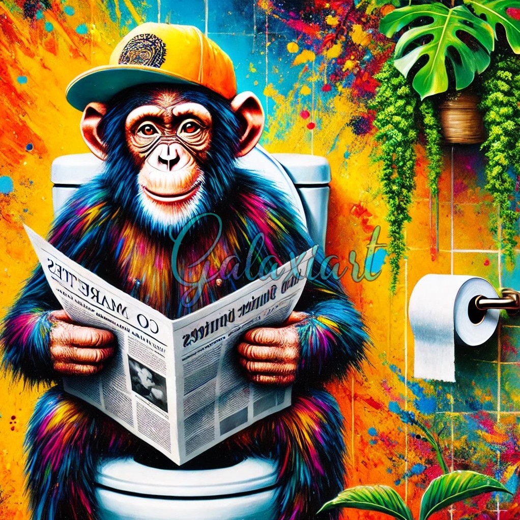 Singe Pause Jungle Urbaine – Diamond Painting Pop Art & Fun | Galaxiart