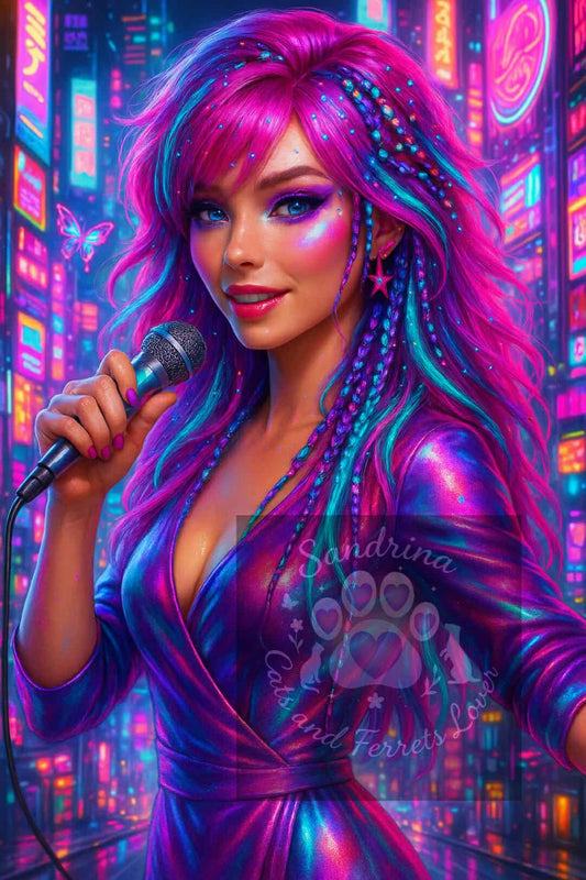 1217 Neon Melody | Diamond Painting Premium Galaxiart
