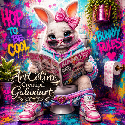 Collection Street Art Toilettes – Animaux Urbains | Diamond Painting Premium Galaxiart