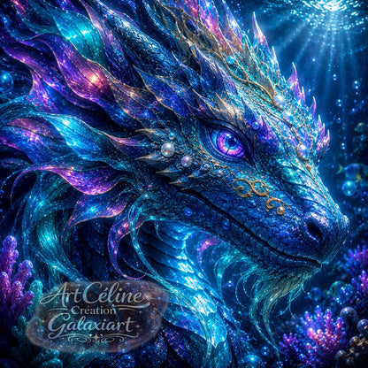 Royaumes Sacrés des Océans Tropicaux - Déesses, Créatures Mythiques & Légendes des Profondeurs | Diamond Painting Premium Galaxiart