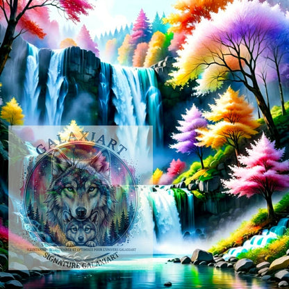 🪐Cascade Arc-en-Ciel Enchantée | Diamond Painting Premium Galaxiart - Collection Signature