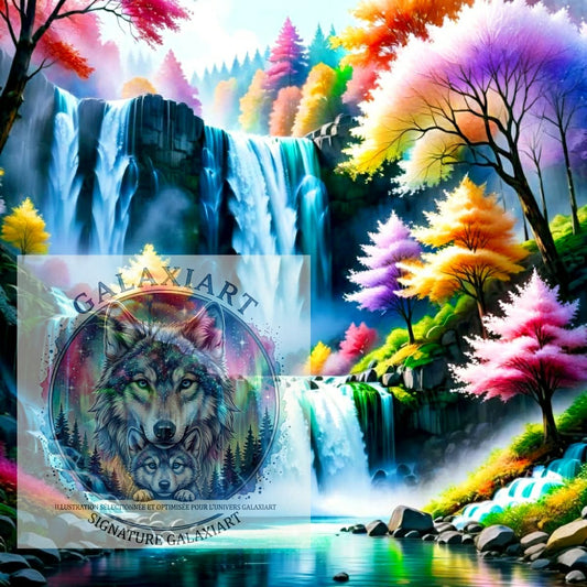 🪐Cascade Arc-en-Ciel Enchantée | Diamond Painting Premium Galaxiart - Collection Signature