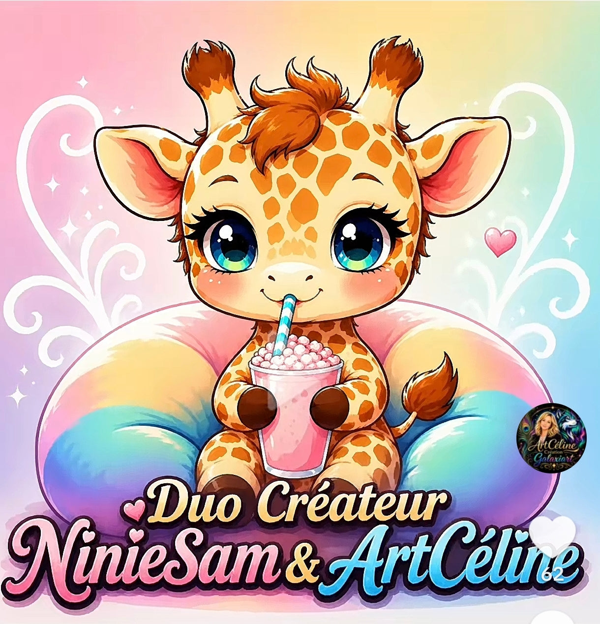 Girafe kawaii Gourmand |  Galaxiart Collection Signature