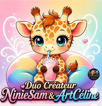 Girafe kawaii Gourmand |  Galaxiart Collection Signature