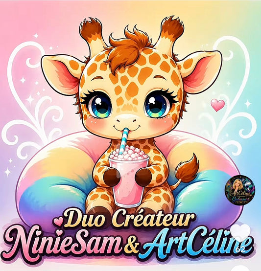 Girafe kawaii Gourmand |  Galaxiart Collection Signature