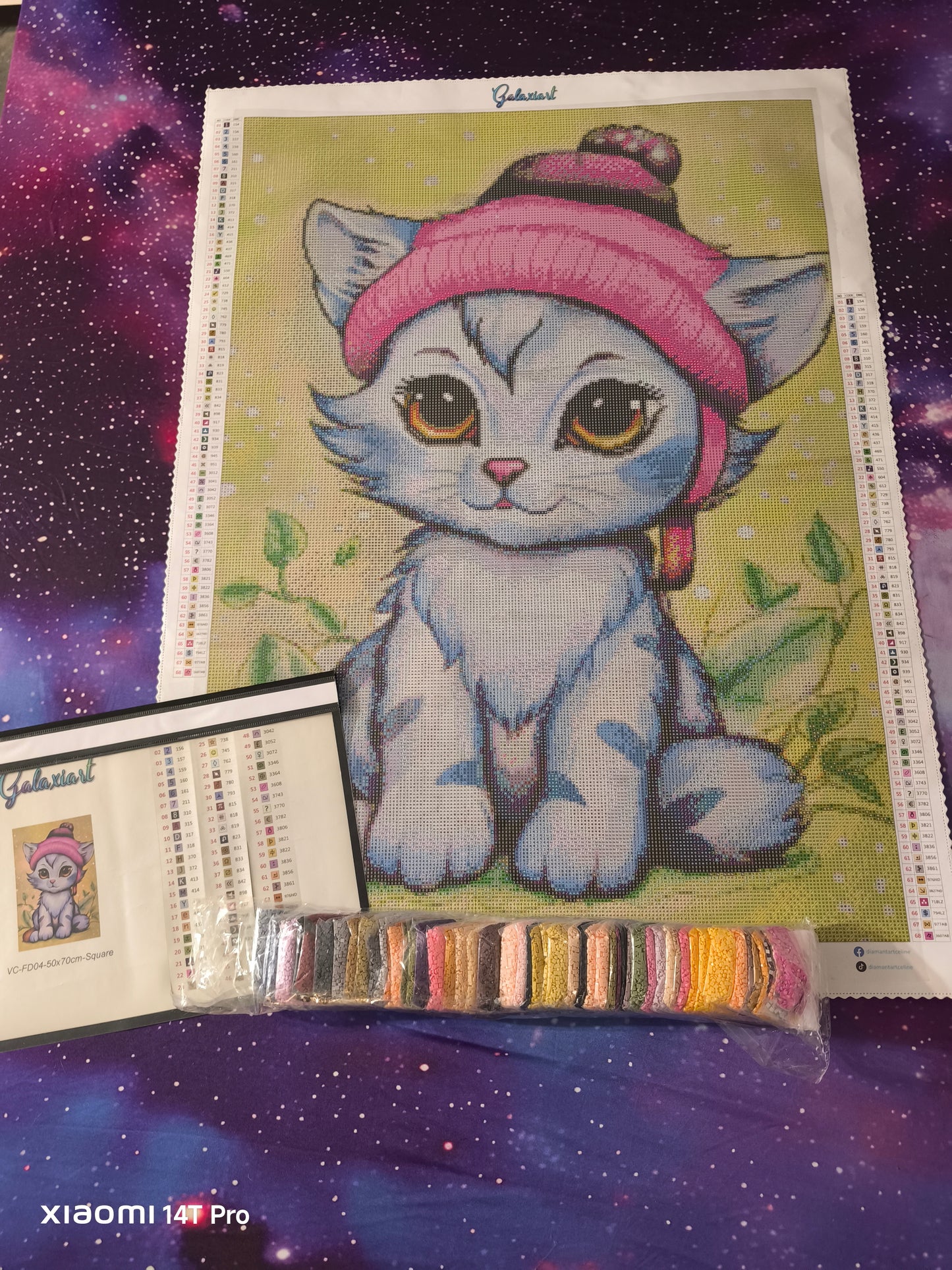 🪐 Chaton Mia, espiègle et curieuse – Diamond Painting Premium | Galaxiart