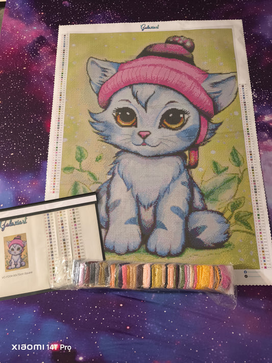 🪐 Chaton Mia, espiègle et curieuse – Diamond Painting Premium | Galaxiart