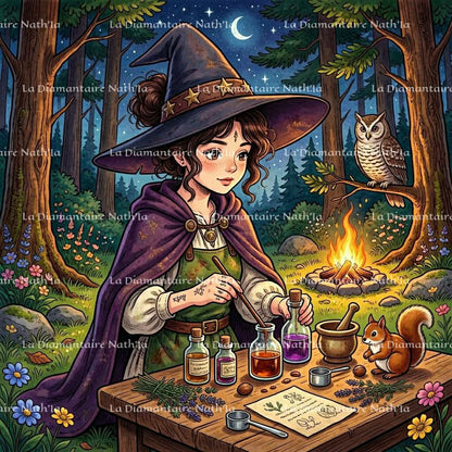 Collection Sorcières des Herbes Enchantées – Fantaisie & Alchimie | Diamond Painting Premium Galaxiart - Collection Signature