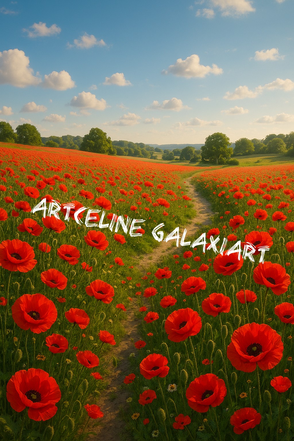 Champ de Coquelicots – Harmonie d’Été | Diamond Painting Premium Galaxiart