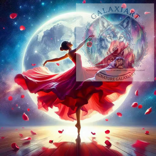 🪐 Danse de Roses sous la Pleine Lune | Diamond Painting Premium Galaxiart - Collection Signature