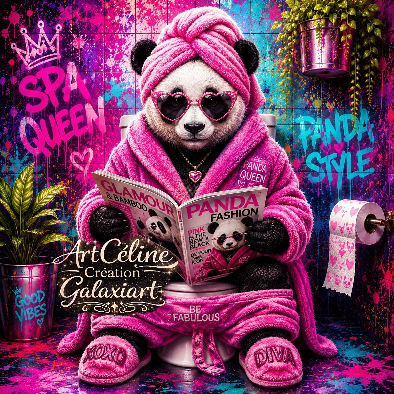 Collection Street Art Toilettes – Animaux Urbains | Diamond Painting Premium Galaxiart