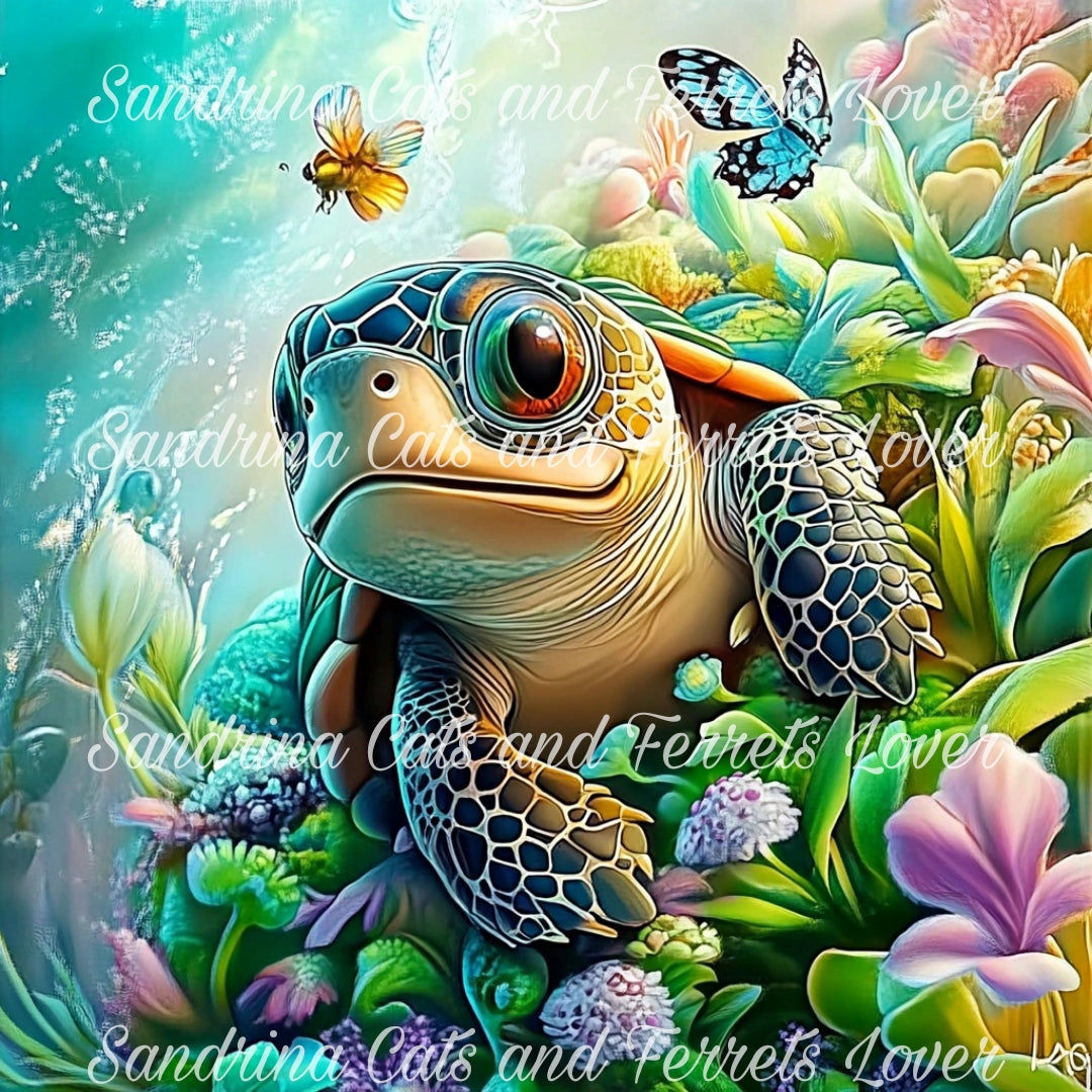 Tortue Au fil des vagues : la tortue et l'océan