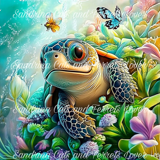 Tortue Au fil des vagues : la tortue et l'océan