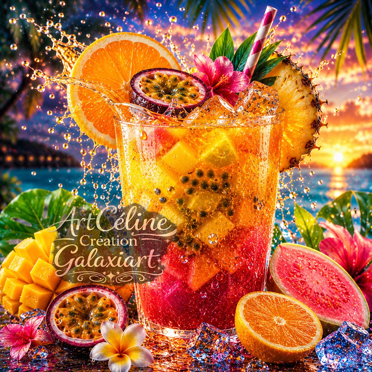 Collection Cocktails Tropicaux Galaxiart — Éclats Exotiques & Paradis Lumineux | Diamond Painting Premium Galaxiart