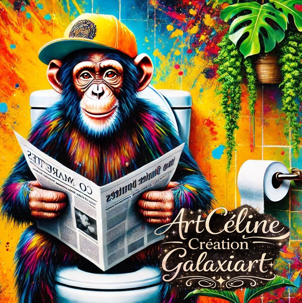 Collection Street Art Toilettes – Animaux Urbains | Diamond Painting Premium Galaxiart