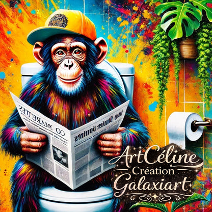 Collection Street Art Toilettes – Animaux Urbains | Diamond Painting Premium Galaxiart