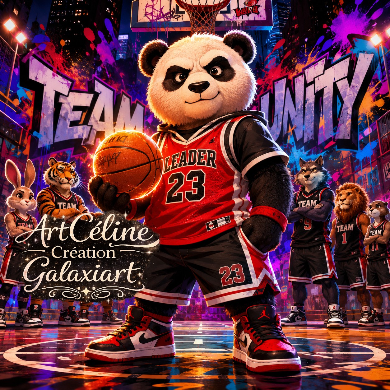 Collection Team Unity – Animaux Sportifs Street Art | Diamond Painting Premium Galaxiart