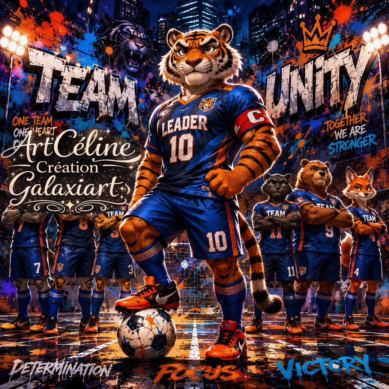 Collection Team Unity – Animaux Sportifs Street Art | Diamond Painting Premium Galaxiart