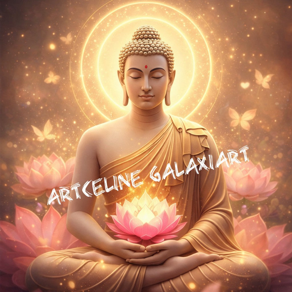 Bouddha Cœur de Lotus – La Paix Intérieure | Diamond Painting Premium Galaxiart