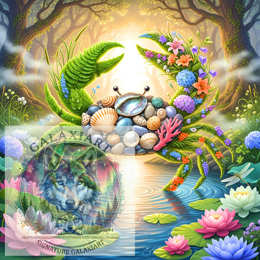 🪐 Crabe Cancer, Gardien des Marées  | Diamond Painting Premium Galaxiart - Collection Signature