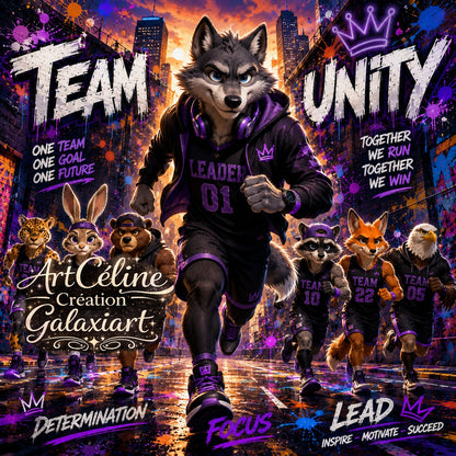 Collection Team Unity – Animaux Sportifs Street Art | Diamond Painting Premium Galaxiart
