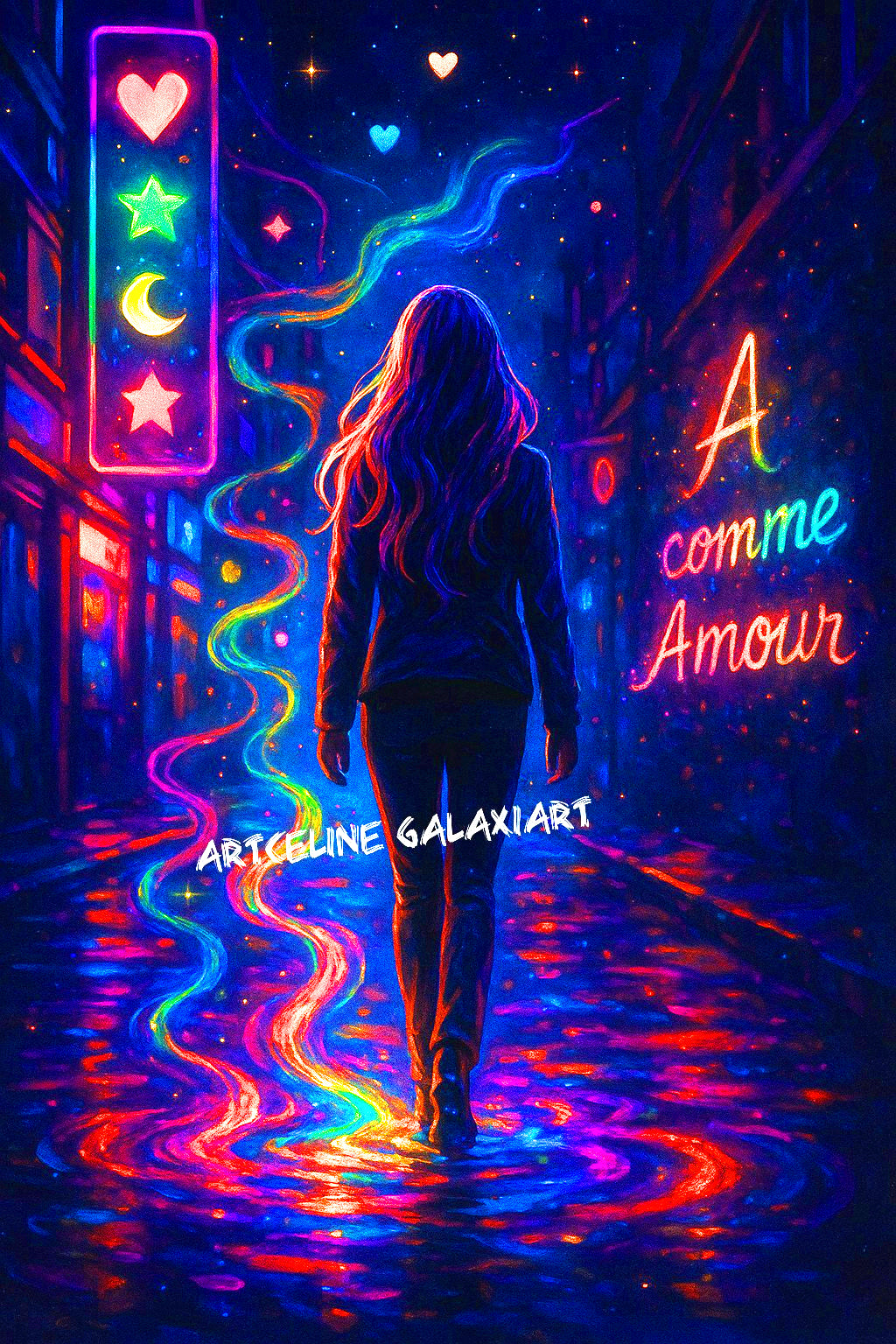 A comme Amour – Lueur dans la Nuit | Diamond Painting Premium Galaxiart