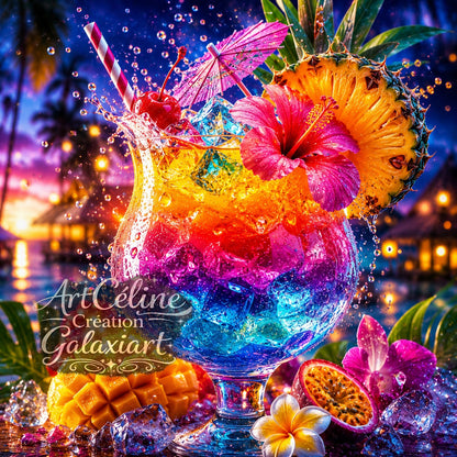 Collection Cocktails Tropicaux Galaxiart — Éclats Exotiques & Paradis Lumineux | Diamond Painting Premium Galaxiart